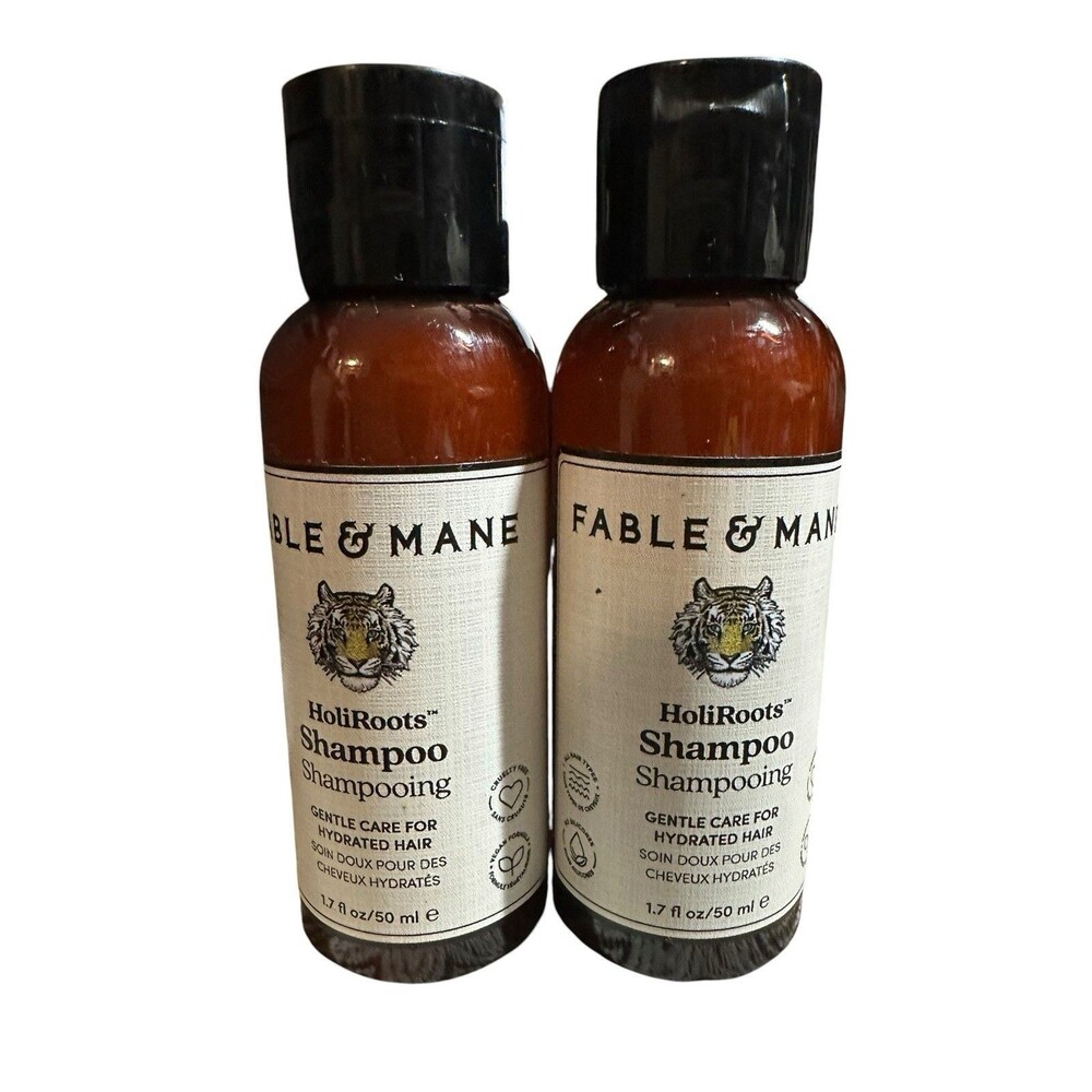 2 x FABLE & MANE HoliRoots Shampoo Gentle Care For Hydrated Hair 1.7 fl oz Each